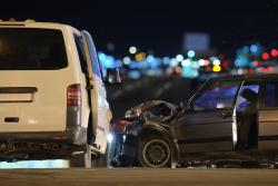 A van and car collision